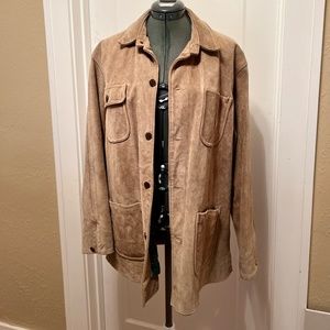 Ralph Lauren Polo Country Camel Suede & Green Pld Flannel MED Jacket Hong Kong